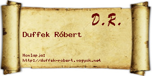 Duffek Róbert névjegykártya