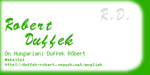 robert duffek business card